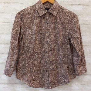 Talbots Animal Print Blouse Size 6